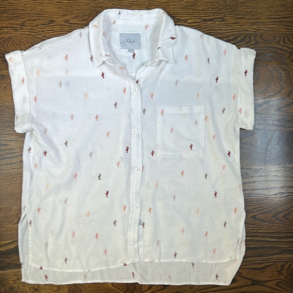 Rails Cactus Print Button Front Top Size Small - Picture 1 of 5